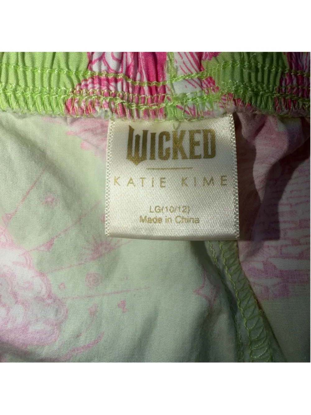 NWOT Girl’s Large (10/12) Kim Kime WICKED Cotton Lounge Pants Lime Green/Pink